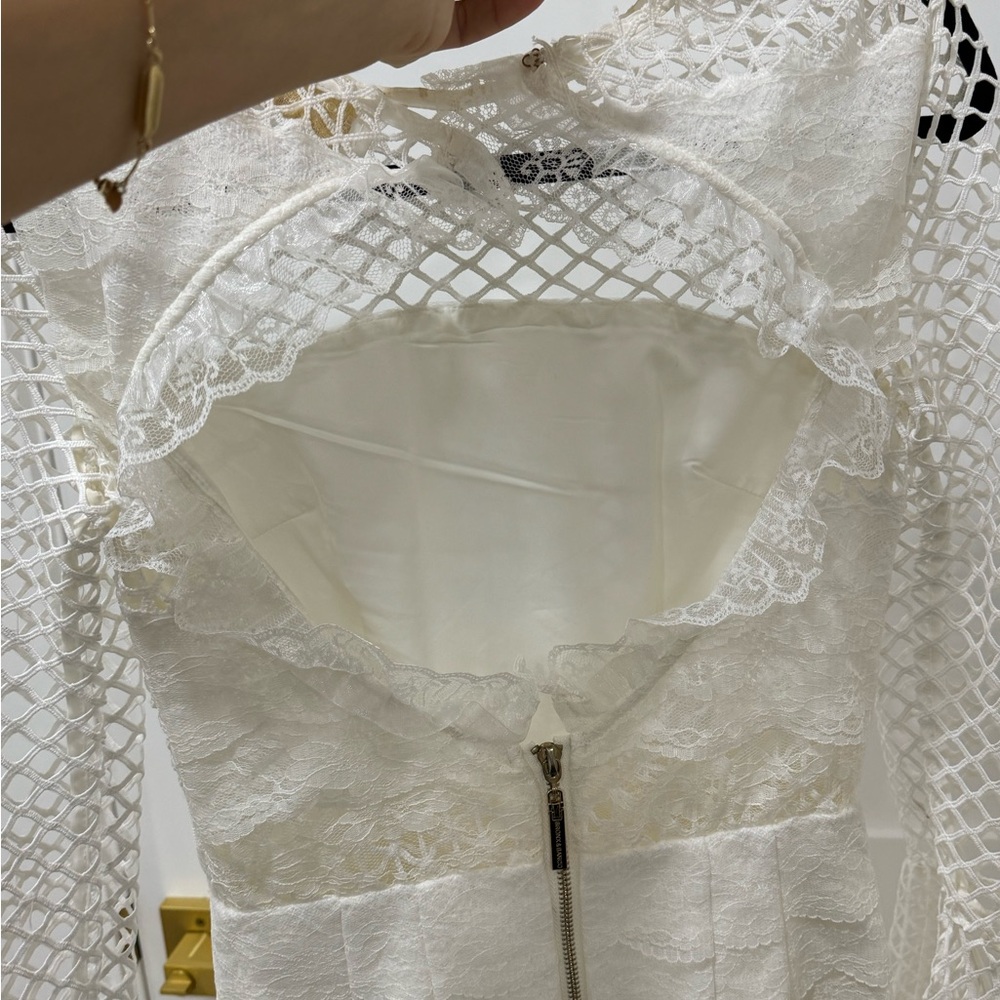 Revolve Bronx and Banco size 2 Elegant White Lace Dress - Picture 5 of 8
